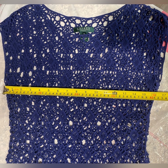 Lauren by Ralph Lauren crochet mini dress with slip - Picture 3 of 10